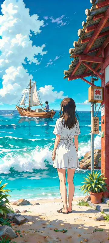 “I'll wait for you” wallpaper · Anime Days style