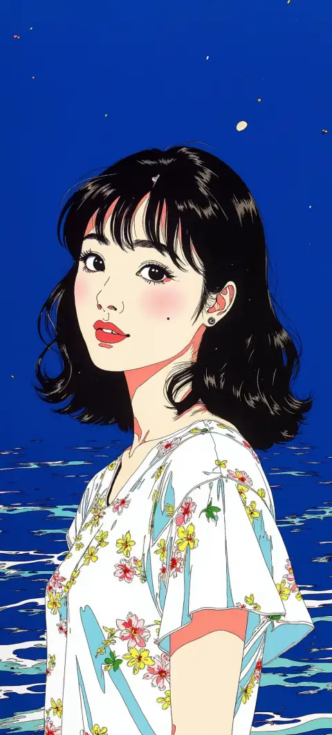 “Marine Breeze Portrait” wallpaper · Ink & Salt style